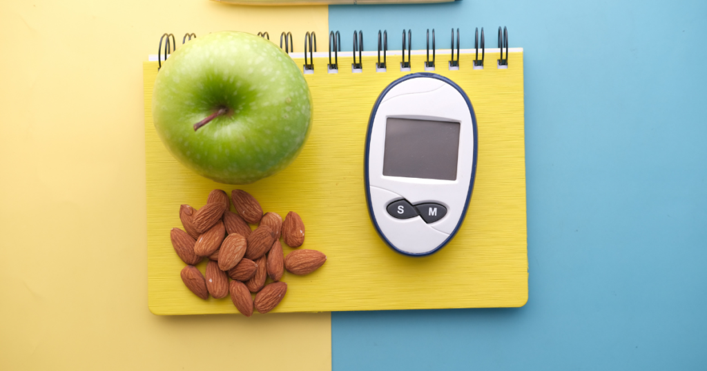 Fresh fruits, vegetables, lean protein, and healthy meals for weight loss and a balanced healthy diet.